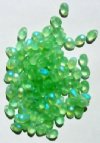 100 4x6mm Transparent Matte Peridot AB Drop Beads